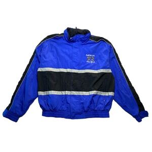 Dunbrooke Sport Jacket Men's Large Nokia Race To New York Promo Blue Vintage